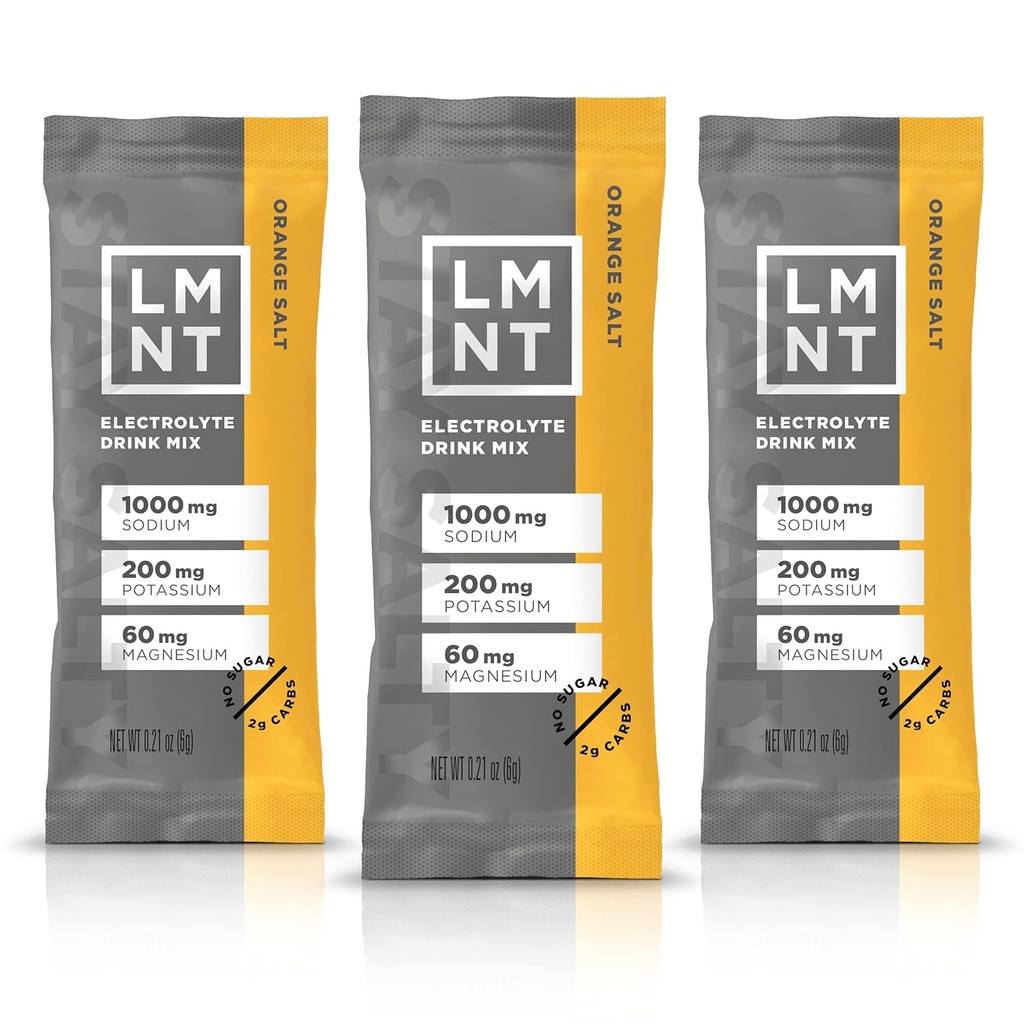 LMNT Keto Electrolyte Powder Packets| Paleo hidratazio-hautsa|Ez azukrerik, ez osagai artifizialik | Orange Salt | 30 Stick Pack