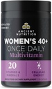 Ancient Nutrition Multivitamin dla kobiet, Ancient Multi Women 's 40 + once Daily Vitaminate Supplement, Witamina B, Witamina C i Witamina K2, Folate and Iron Supplement, Wspiera zdrowie kości, 30ct