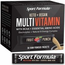 Liquid Multivitamin Drink Mix Vitamin Powder BCAA Nezvedne Váš žaludek denní Keto MultiVitamin pro muže a ženy Amino Acid Powder Fruit Punch Packet Multivitamin Powder Electrolytes