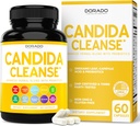 Candida Cleanse Detox (60 Count) Fórmula 11-in-1 para o tratamento de sobrecrecemento con Candida Killer Complex para homes e mulleres - Terceiro partido probado