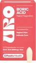 O Positiv URO Boric Acid Vaginal Suppository – with Lactic Acid, and Aloe for Fast Relief and Vaginal Odor Control – Vegan, Free from Parabens, Dyes, and Fragrances – 12 Count (Pack of 1)