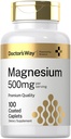 Doctor's Way Magnesium Supplement 500mg | 100 Coated Caplets | Magnesium Oxide | Vegetarian, Non-GMO, Gluten Free