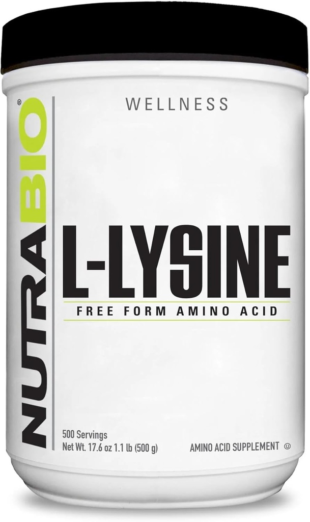 NutraBio L-Lysine Powder 500g 