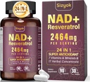 NAD Supplement, Liposomal NAD+ Supplement with Resveratrol, NAD Resveratrol Supplement - Boost NAD+ for Aging Defense, Energy, Focus - Ultra Antioxidant Capsules，87