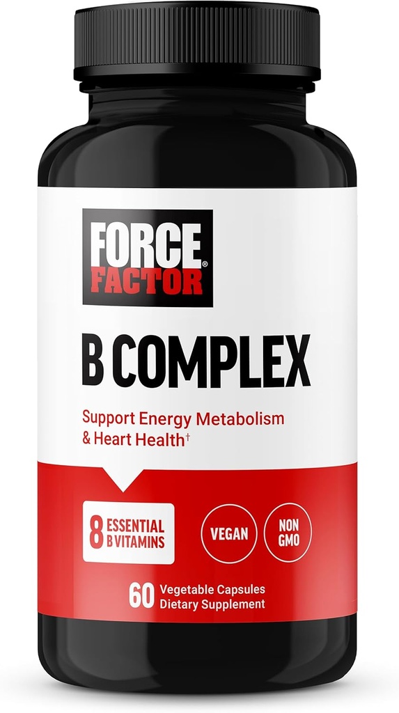 FORCE FASITOR B2, Vitamin B6, Vitamin B12, Vitamin B1, Vitamin B2, Vitamin B3, Vitamin B6, Vitamin B12, dan More, Vegan, Non-GMO, 60 Vegetable Capsules