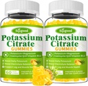 2 Pack Potasium Citrate Gummies - Potency Potassium Supplement for Muscle Health, Leg Cramp Relief, Electrolyte Balance - Vegan, Gluten-Free, Pineapple Flavor, 120 Count
