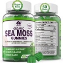 Sea Mos Gigabyns - Mar irlandès Mos Gambies Gambies per adults i nens - mars avançats superfojod Marmos suplementaris amb Bladerwrack i Burdock Root Extrap,ACV per Daily Imune, Gut Clear, Vegan, 60 comtes