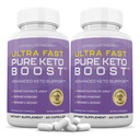 Justified Laboratories Ultra Fast Pure Keto Boost - 60 Capsules, Pack of 2 - Ketogenic Support from Apple Cider Vinegar, Green Tea Leaf, Vitamin C, Vitamin D3 & Extra Virgin Olive Oil - 60 Servings