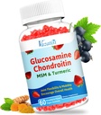 Glucozamină Chondroitin Gumies mare disponibile cu Turmeric & MSM, Boswellia - Supliment de sprijin comun - Suport cartilage, Flexibilitate & Putere - 60 Gummies
