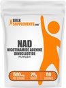 BulkSupplements.com NAD אבקה - Nicotinamide Adenine Dinucleotide, NAD תוספת 500 מ"ג - עבור תמיכה באנרגיה, Pure & Gluten חינם, 500 מ"ג לשרת, 100g (3.5 oz) (Pack of 1)