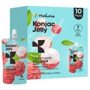 Hethstia Konjac Jelly, 10 Pouches Drinkable Lychee Konjac Jelly with Collagen Peptides, Low Calorie Litchi Jello, Vitamin C Light Snacks, Sugar Free, Keto, Gluten-Free, Healthy Food Gifts