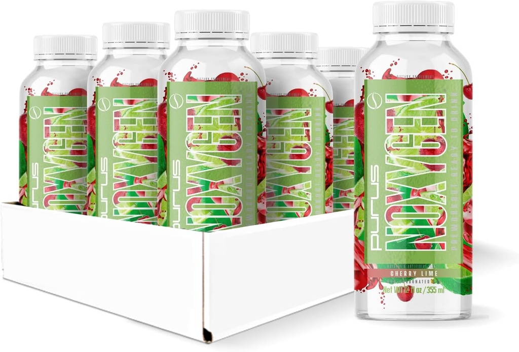 Purus Labs NOXygen bereit zu trinken (RTD) Pre-Workout | Pumpe, Energie, & Leistung | 0 Zucker | 200mg Koffein | Paket von 12 (Kherry Lime)