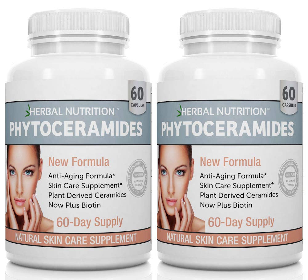 Phytoceramides Anti-Aging Skin Hydration Supplement, 120 Capsules | Rice-derived phytoceramides to support skin hydration, elasticity, smoother-looking skin, and a more youthful appearance.