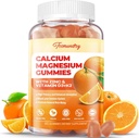 Calcium Magnesium Zinc Gummies עם ויטמין D3 & K2 - High Absorption Magnesium Glycinate 400 מ"ג - סוכר חינם Calcium תוסף - תמיכה בשרירים עצביים עצביים Mood & Immunity - עבור מבוגרים גברים נשים ילדים