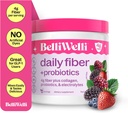 Belli Welli Fiber 女性和男性补充剂 — Premium Daily Fiber Powder from Organic Acacia 配有加成Collagen,电解质和亲生素 — no Bloat, 便秘和古特健康支持(Wild Berry)