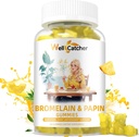 Bromelain Papain Enzyme Gummys 补充: Bromelain 500MG 与 Querectin Gummys 成人儿童 有机溴化Papaya Enzymes 为消化支持 豁免抗氧化剂 Vegan 60CT