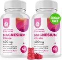 Magnesium Gummies Sugar-Free - Calm Magnesium Supplement för barn, stöder vilsam sömn, sockerfri Magnesium Citrate Gummies för barn och vuxna (120 greve)