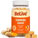 BeLive Curcumin Turmeric com pimenta preta e gengibre - 500 mg de suplemento de açafrão e gengibre para apoio imunológico, pele saudável, e mobilidade - sabor tropical