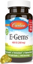 Carlson - E-Gems 400 IU (268 mg), naturkilde vitamin E, optimal velvære, 140 myke geler