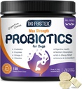 Пробіотики для собак, Freeze-Dried Dog Probiotics та травневих ферментів, Омега-3 для свербіння шкіри, 3-в-1 пребіотики для травного здоров'я, вітаміни собак та добавки для здоров'я імунітету, 120 біт