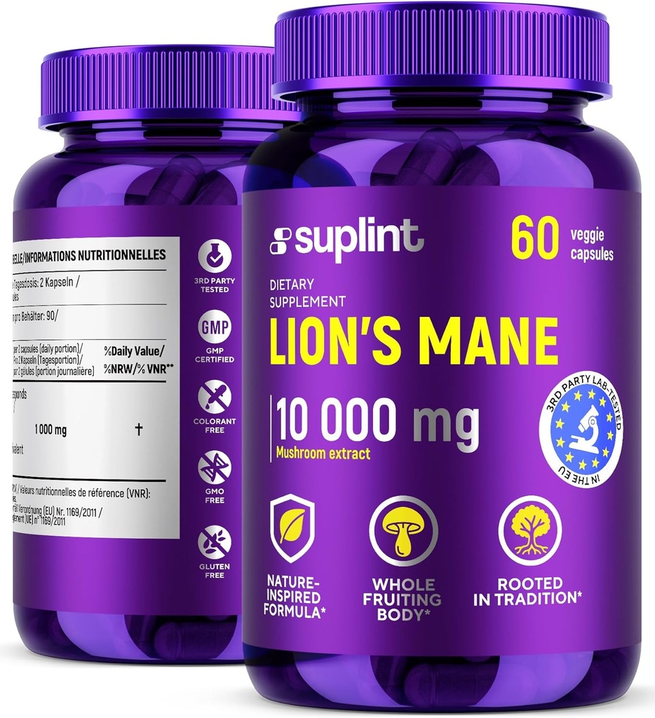 Leul de Coamă Suplimentul de ciuperci 10.000 mg 