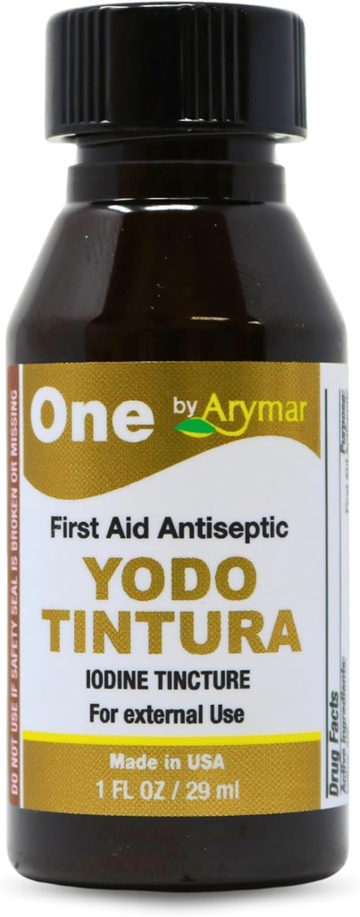 Irymar Iodeine Tincure, YODO Tintura 2% Sotical Sotts menors, trupes, Burns, 1 Oz
