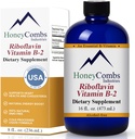 HoneyCombs Vitamina B2 Riboflavin Supplemento Gocce Liquide - Alta Potenza Vitamina B2 per Uomini e Donne - Mantenere Digestione sana, Sistema Nervoso, Capelli, Pelle, Unghie - Vitamine liquide Vegane (16 Fl oz)