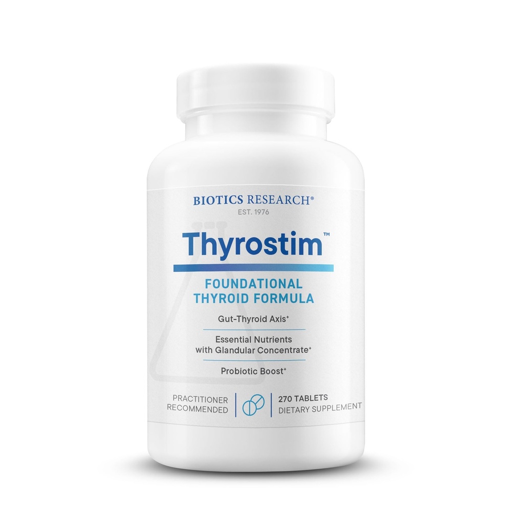 BIOTICS RESEARCH Thyrostim™–Endocrine & Thyroid Support for Women & Men–Supplement Balance Thyroid Hormones, Supports Thyroid Gland, Boost Metabolism, Aid Digestion & Nervous System–270 Tablets