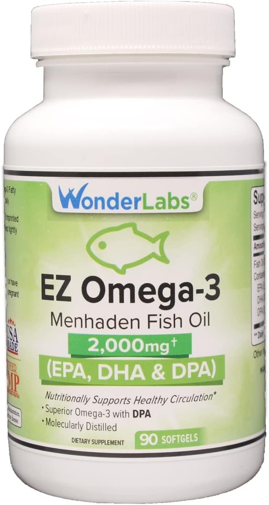 Aceite de peixe omega-3 2000 mg, incrustado en Estados Unidos, Equilibrio perfecto de EPA+ DPA 90 Softgels