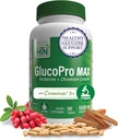 Health Thru Nutrition GlucoPro Max - mit 1.500mg Berberine, Chrominex + Chromium und 1.000mg Cinnamon | Vegan, Non-GMO, Gluten Free | Pack von 90