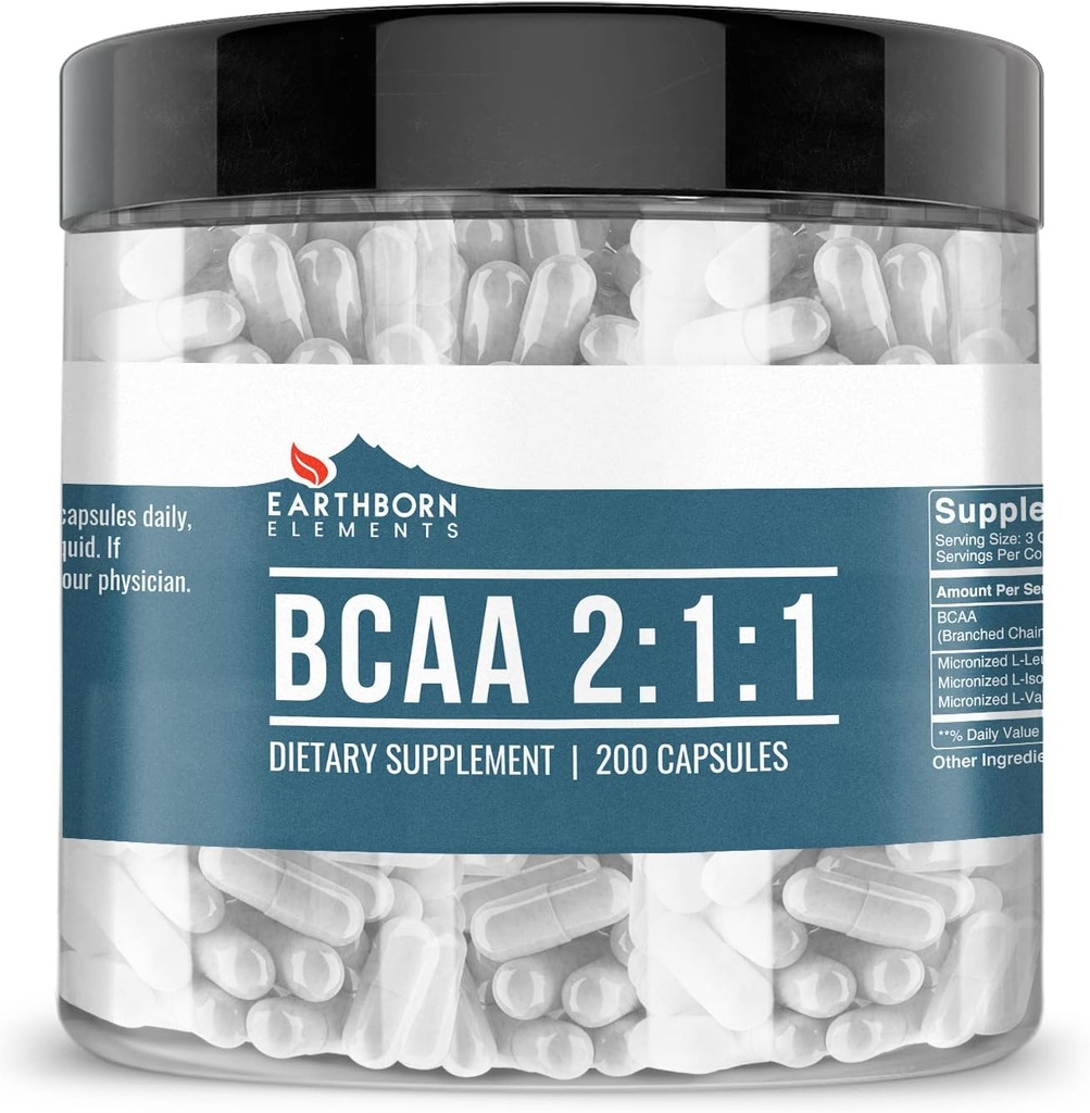 Elementi terrestri BCAA, 200 capsule, Pure & Undiluted, No Additivi