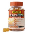 Sakoon nutrition 5000 IU Vitamin D3 K2 Vitamin Supplement with Black Seed Oil for Bone, Teeth, Muscle, and Immune Defense Support, Non-GMO and Gluten Free, 60 Gummy Chewables