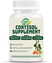 Supplemento di Cortisol per Uomini Donne, Equilibrio dell'ormone, Magnesio, Ashwagandha, Rhodiola, L-teanina, Vitamina B6 & B12, Mood, Focus, Supporto per il sonno, Vegan 60 capsule