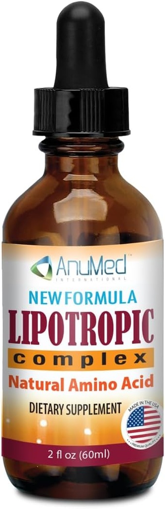 ANUMED - Lipotropic Complex Picături lichide cu vitamina B12, B6, Acid folic, colină, Inositol pentru Sănătatea Ficatului, Cleanser Natural, Detox + Boosts Nivele de energie naturală. Vegan, Non-GMO, Gluten-Free (2oz)