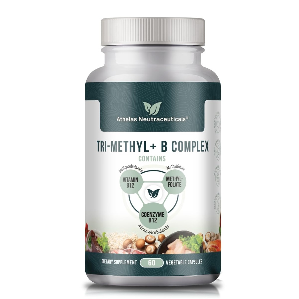 Tri-Methyl+ B Complex Methylated B Vitamins - Full Spectrum Methyl B Complex Vitamin Supplement For MTHFR Support with Active Forms of B12 Methylcobalamin, Adenosylcobalamin, and Methylfolate