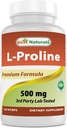 Nejlepší Naturals L-proline Amino Acid Dietární dodatek 500 Mg, 120 Počet (817716014456)