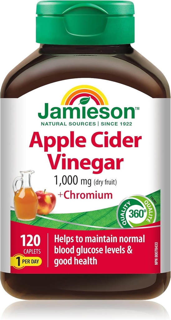 Jamieson Apple Cider Vinegar & Chromium, 120 kapell