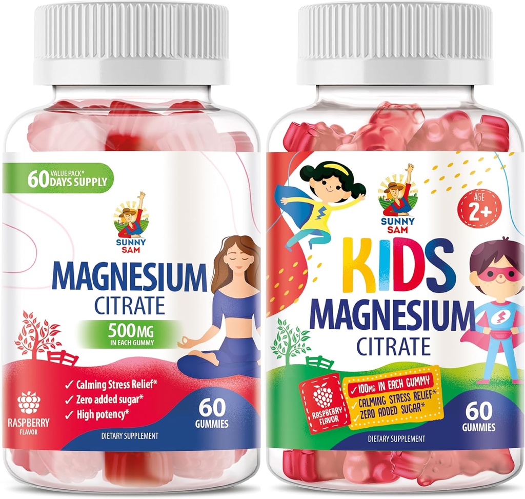 Gummies de magnesio SAM para nenos e adultos