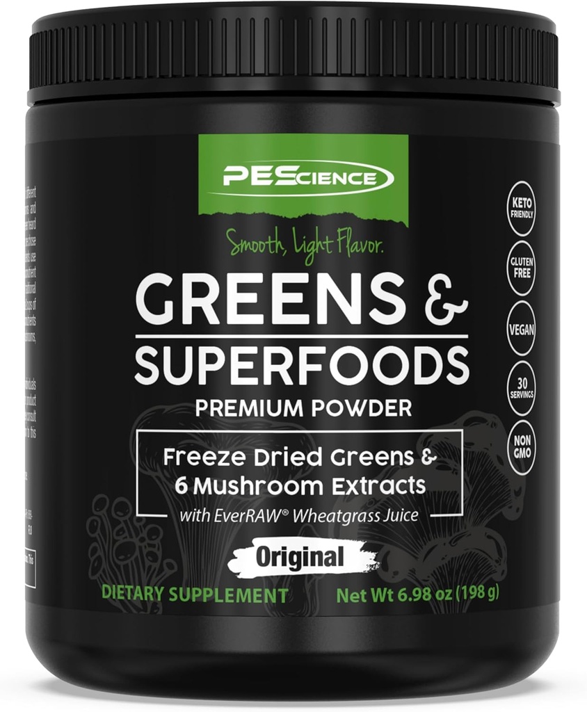 PEScience Greens Foots Super Food with Slorophol, Rayshi & ตุรกี much changes, Cale, Spinch, Brocoli Spruts, Original Flavor, 30 servers