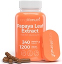 LongLifeNutri Papaya Leaf Extract Supplement 1200mg per Serving - 240 вегетарианских капсул, 4-месячный запас, от Carica Papaya для ежедневного оздоровления, GMP Certified, Made in USA
