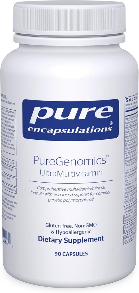 Pure Encapsulations PureGenomics UltraMultivitamiini . Tuki Yhteinen geneettinen polymorfism... 90 kapselia