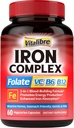 Iron Complex Supplement 60 Capsules & 6 ใน 1 Magnesium Complex Supplex 120 Capsoles, Not-GMO, Glutember Free