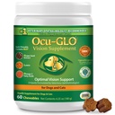 Ocu-GLO Cat & Dog Supplement for Eye Support - Chewable Vision Vitamins Supplements for Large and Small Pets Care with Lutein, Omega-3 Fatty Acids, Grape Seed Extract & Antioxidants