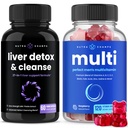 Liver Cleanse Detox Capsules and (2-Pack) Men's Multivitamin Gummies Bundle