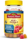 Naturlaget Mens Multivitamin Gummier med Omega-3, Mens Gummy Multivitaminer for daglig ernæringsstøtte, 80 Gummy vitaminer og mineraler, 40 dagers forsyning