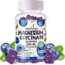 Magnesium Glycinate Gummies 2500mg - Sugar Free Magnesium Потазія добавка з вітаміном D, B6, CoQ10 для Calm Mood & Sleep Support - 90 Blueberry Gummies
