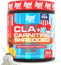 BPI Sports CLA + karnitīns Shredded - Konvertēt tauku šūnas into enerģiju un atbalsta Lean Muskuļi, Boost Metabolisms - nestimulējoša L-karnitīns papildinājums - augļu pūderis (14,1 oz. / 50 Kalpo)