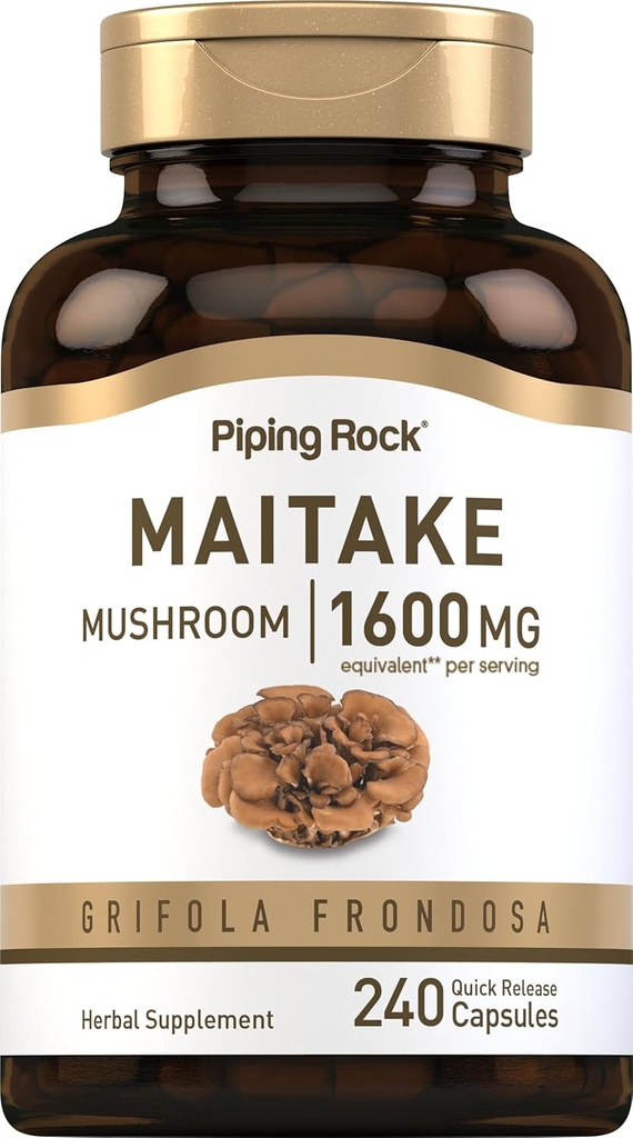 Piping Rock Maitake Mushroom Extract 124; 1600mg 124; 240 Capsules 12.4; Herbal Supplement = 124; Non-GMO, Gluten Free