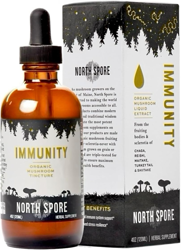 North Spore Organic Immunity Sēņu Tincture (4 oz) 