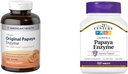 American Health Papaya Digestive Enzyme Chewable Tablets 600 countt and 21st Century Tropical Papaya Enzyme Chewable Tablets 100 count Bundle